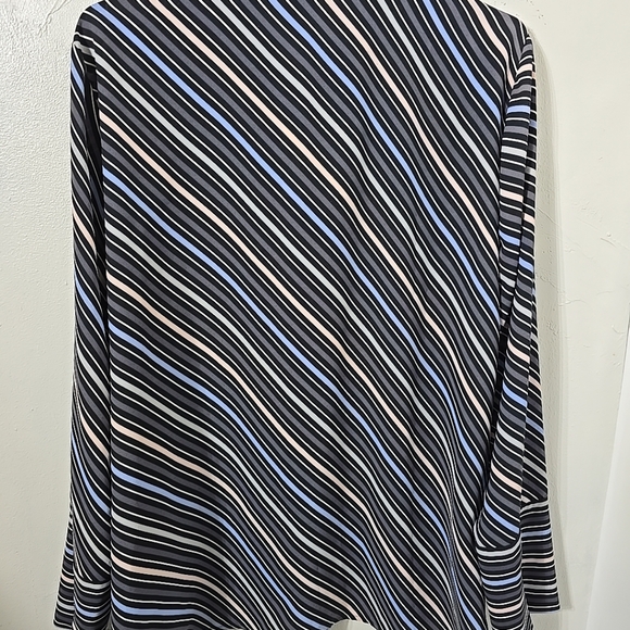 Anne Klein Black Forest Devonshire diagonal stripe, button up blouse size XL - Picture 4 of 9